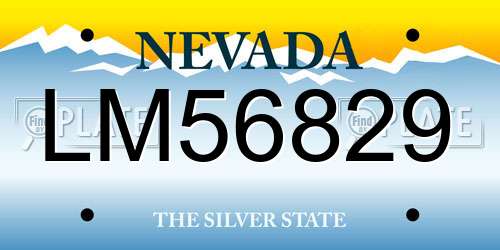 LM56829 Nevada License Plate