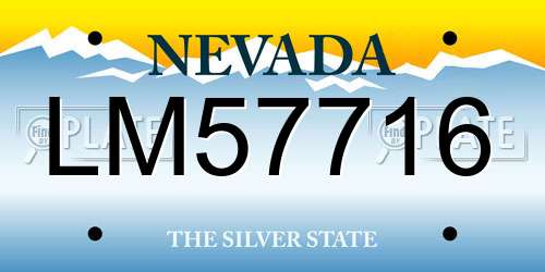 LM57716 Nevada License Plate