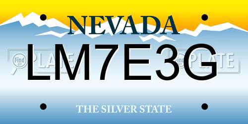 LM7E3G Nevada License Plate