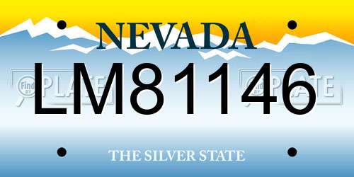 LM81146 Nevada License Plate