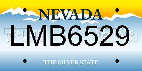 LMB6529 Nevada License Plate