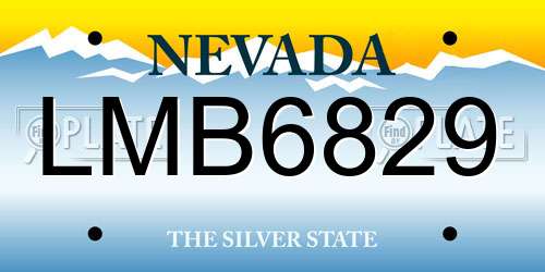 LMB6829 Nevada License Plate