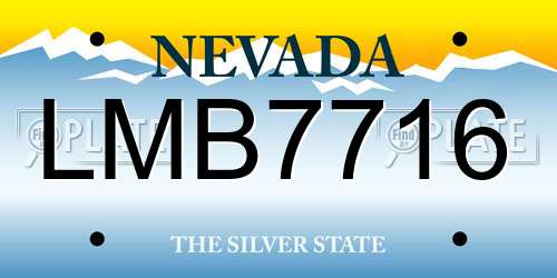 LMB7716 Nevada License Plate