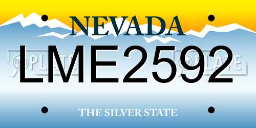 LME2592 Nevada License Plate