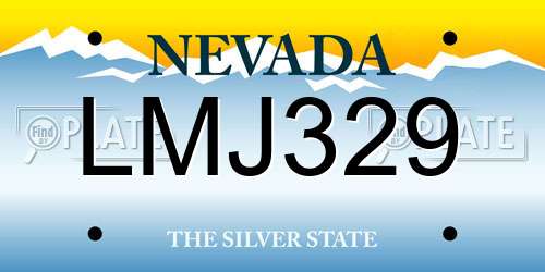 LMJ329 Nevada License Plate