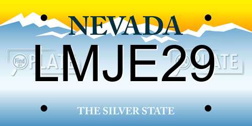 LMJE29 Nevada License Plate