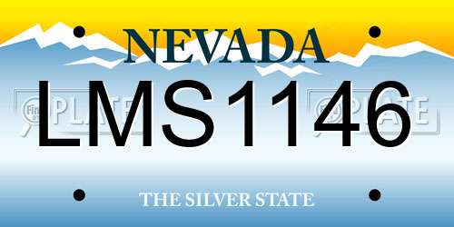 LMS1146 Nevada License Plate