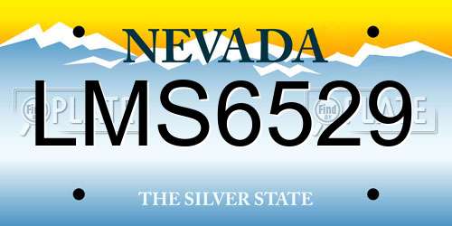 LMS6529 Nevada License Plate