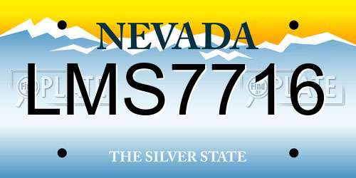 LMS7716 Nevada License Plate