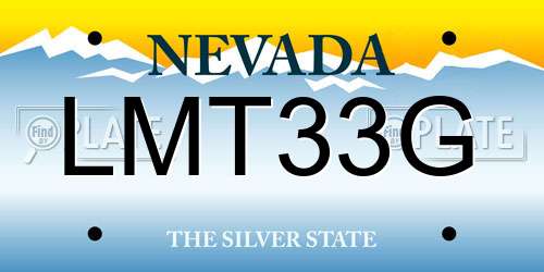 LMT33G Nevada License Plate