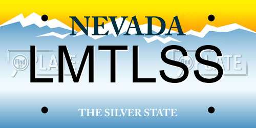 LMTLSS Nevada License Plate