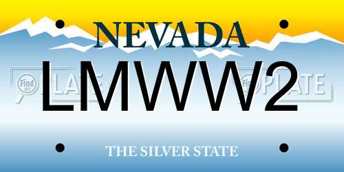 LMWW2 Nevada License Plate