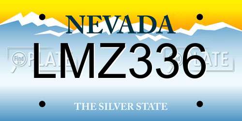 LMZ336 Nevada License Plate