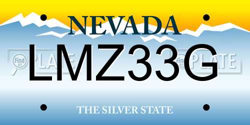 LMZ33G Nevada License Plate