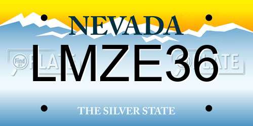 LMZE36 Nevada License Plate