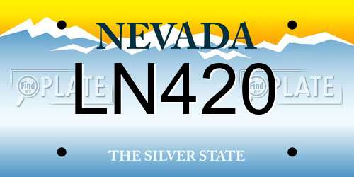 LN420 Nevada License Plate