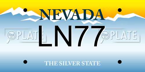 LN77 Nevada License Plate