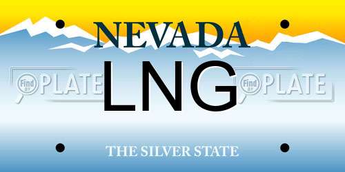 LNG Nevada License Plate