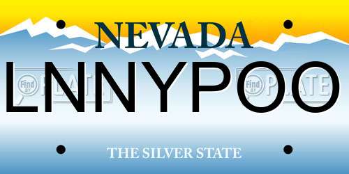 LNNYPOO Nevada License Plate
