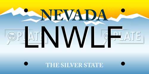 LNWLF Nevada License Plate