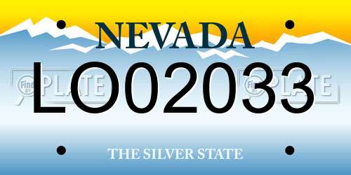 LO02033 Nevada License Plate