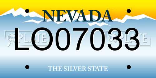LO07033 Nevada License Plate
