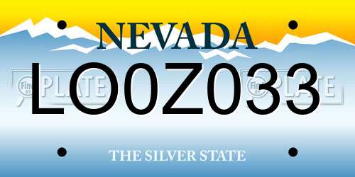 LO0Z033 Nevada License Plate