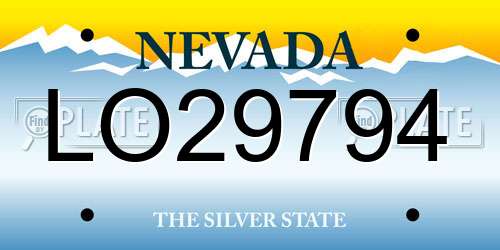 LO29794 Nevada License Plate