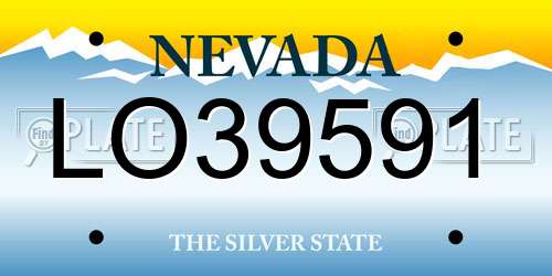 LO39591 Nevada License Plate