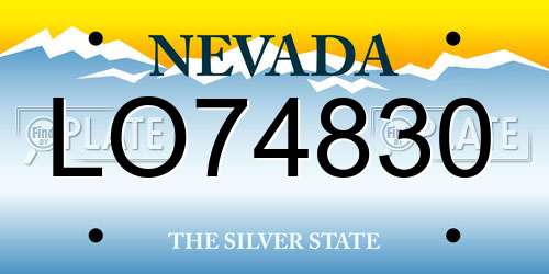 LO74830 Nevada License Plate