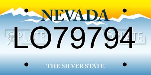 LO79794 Nevada License Plate