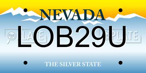 LOB29U Nevada License Plate