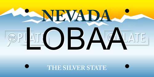 LOBAA Nevada License Plate