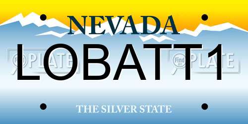 LOBATT1 Nevada License Plate