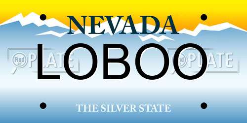 LOBOO Nevada License Plate