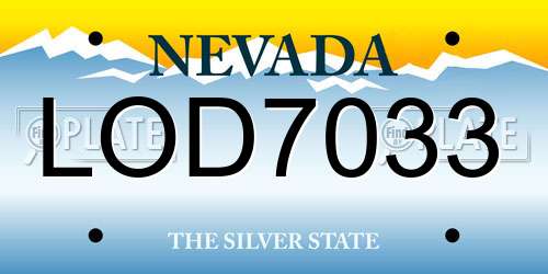 LOD7033 Nevada License Plate