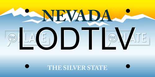 LODTLV Nevada License Plate
