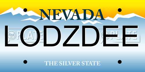 LODZDEE Nevada License Plate
