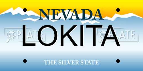 LOKITA Nevada License Plate
