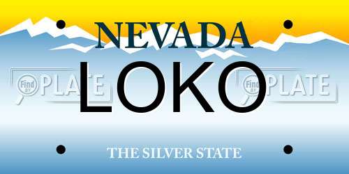 LOKO Nevada License Plate