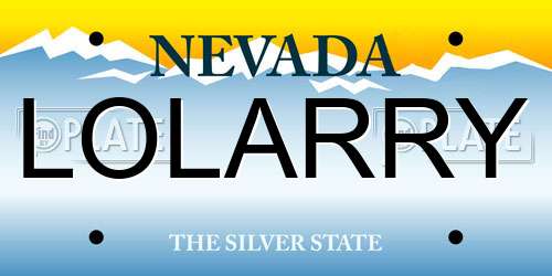 LOLARRY Nevada License Plate