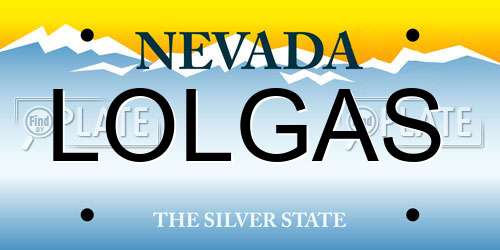 LOLGAS Nevada License Plate