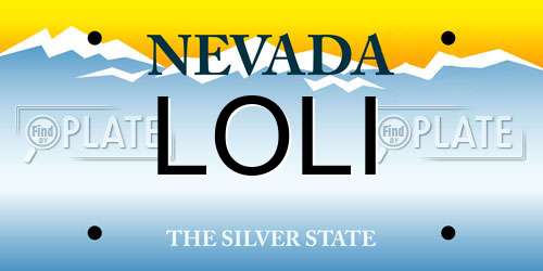 LOLI Nevada License Plate