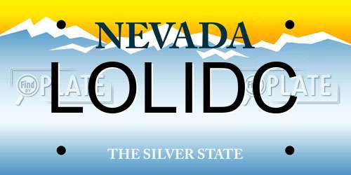 LOLIDC Nevada License Plate