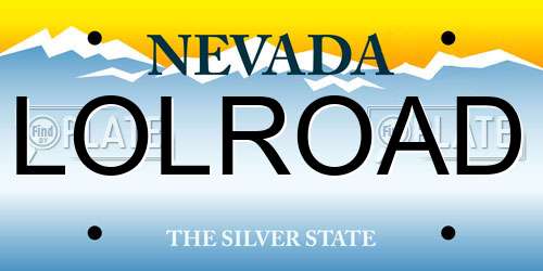 LOLROAD Nevada License Plate