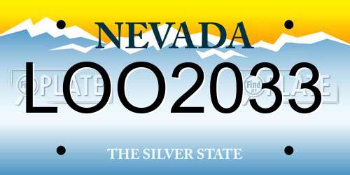 LOO2033 Nevada License Plate