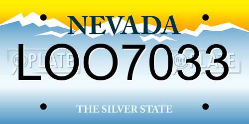 LOO7033 Nevada License Plate