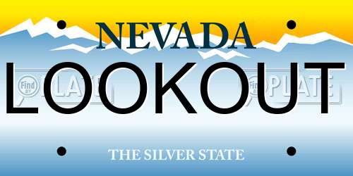 LOOKOUT Nevada License Plate