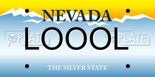 LOOOL Nevada License Plate