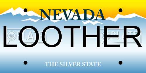 LOOTHER Nevada License Plate